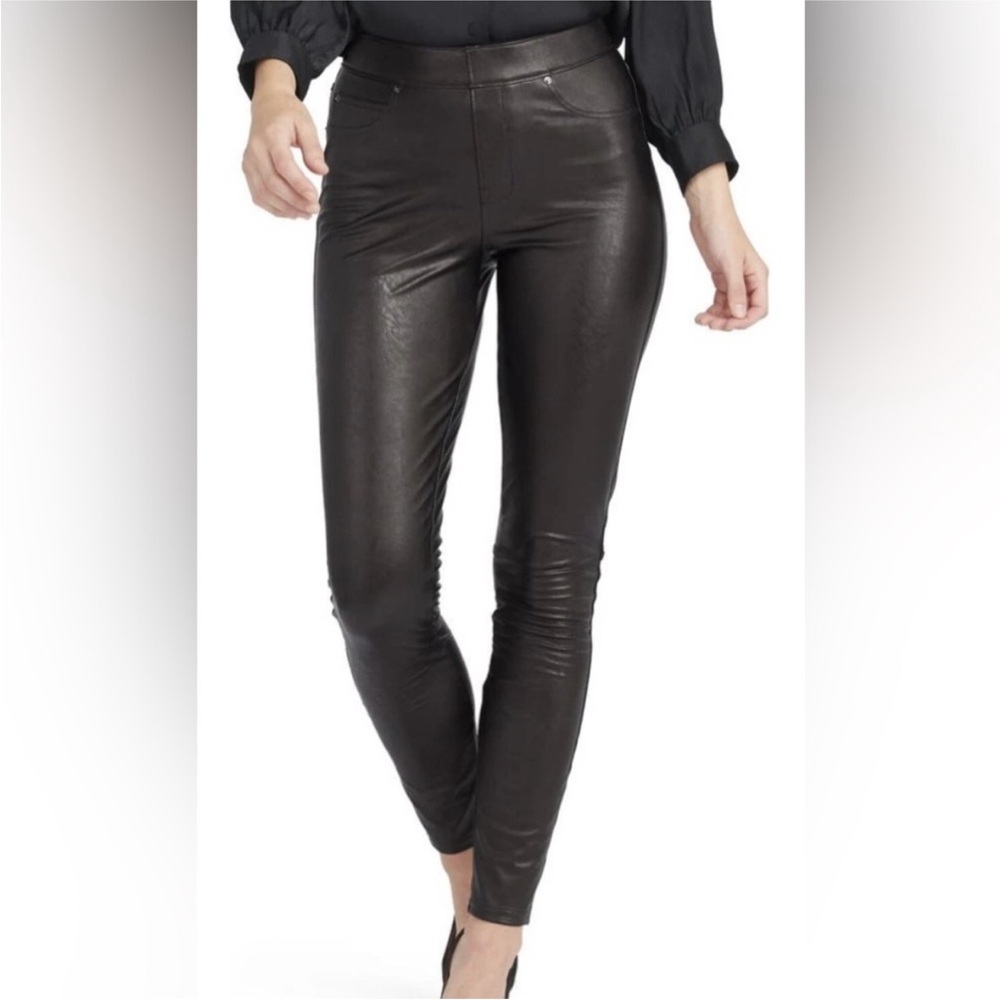 SPANX Women's Black Faux Leather Skinny Pants
